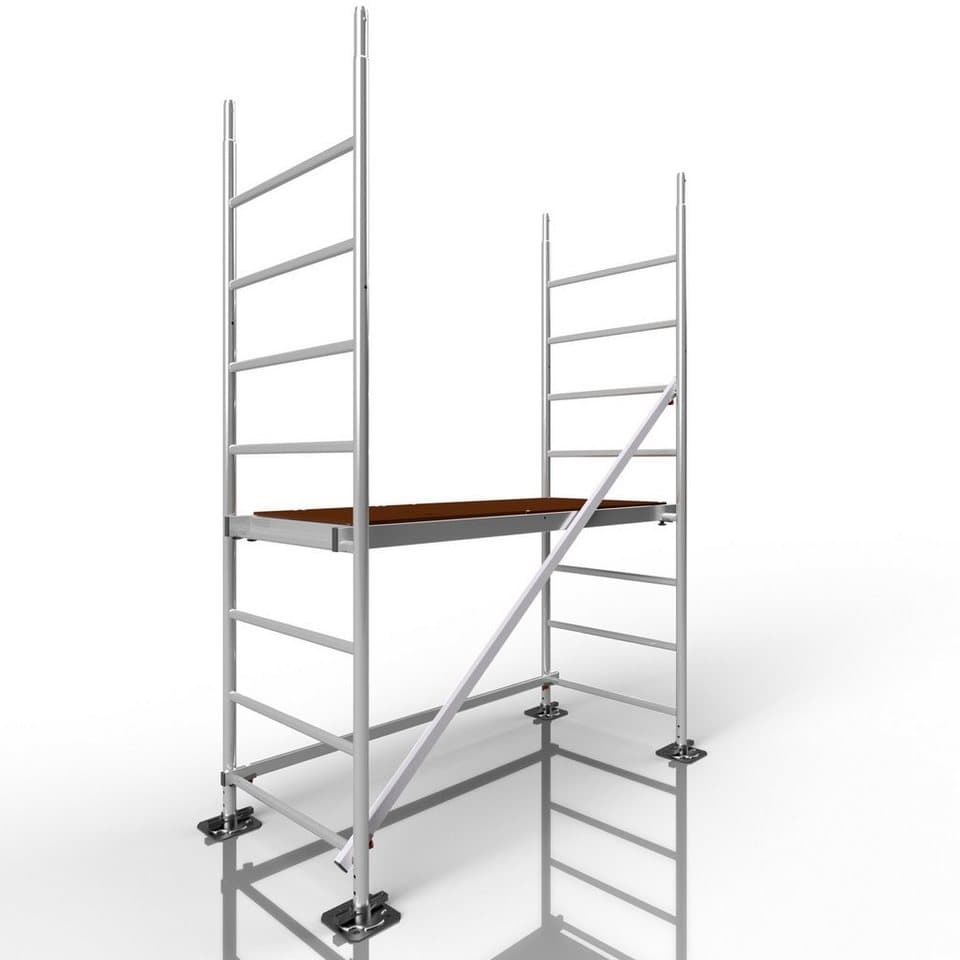 ALTEC Aluminium Rollgerüst Rollfix 2.0, max. Arbeitshöhe 10 m, Made in Germany, TÜV geprüft