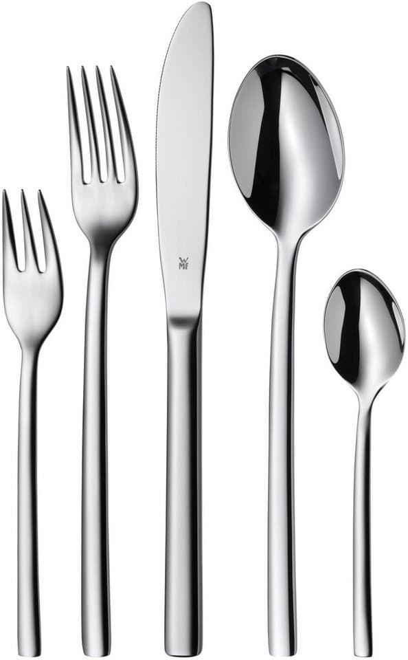 WMF Besteck-Set Miami, 30-teilig, Cromargan Edelstahl 18/10, ergonomisch, Wellenschliff-Messer
