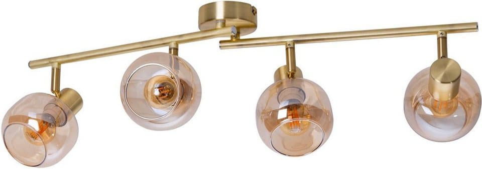 näve Deckenstrahler Libby, 2-flammig, amberfarbene Glasschirme, ohne Leuchtmittel